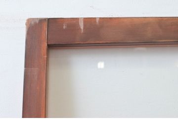 アンティーク建具　大正ロマン　優しい木色があたたかみを感じるガラス扉1枚(ドア、ガラス戸)(R-076257)