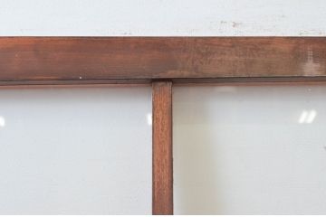 アンティーク建具　大正ロマン　優しい木色があたたかみを感じるガラス扉1枚(ドア、ガラス戸)(R-076257)