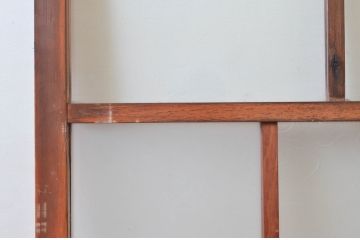 アンティーク建具　大正ロマン　優しい木色があたたかみを感じるガラス扉1枚(ドア、ガラス戸)(R-076257)