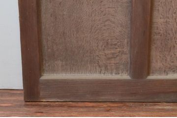 アンティーク建具　ダイヤガラス入り　趣のある木味が魅力的!大振りで重厚なガラス戸2枚セット(引き戸)(R-076258)