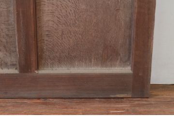 アンティーク建具　ダイヤガラス入り　趣のある木味が魅力的!大振りで重厚なガラス戸2枚セット(引き戸)(R-076258)
