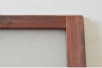 アンティーク建具　ダイヤガラス入り　趣のある木味が魅力的!大振りで重厚なガラス戸2枚セット(引き戸)(R-076258)