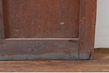 アンティーク建具　ダイヤガラス入り　趣のある木味が魅力的!大振りで重厚なガラス戸2枚セット(引き戸)(R-076258)