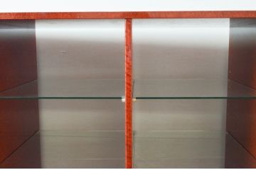 中古　美品　松創(MATSUSO・マツソウ)　特注　バーズアイメイプル　両面使いできる便利な二段重ねキャビネット(収納棚、戸棚、食器棚、カップボード、飾り棚)(定価約300万円)(R-076264)