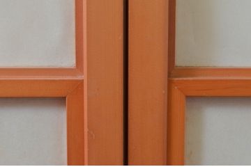 ビンテージ建具　和の空間づくりにおすすめの擦り上げ障子戸4枚セット(擦上障子戸、雪見障子戸、引き戸、ヴィンテージ)(R-076265)