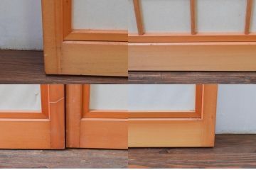 ビンテージ建具　和の空間づくりにおすすめの擦り上げ障子戸4枚セット(擦上障子戸、雪見障子戸、引き戸、ヴィンテージ)(R-076265)