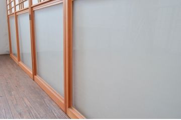 ビンテージ建具　和の空間づくりにおすすめの擦り上げ障子戸4枚セット(擦上障子戸、雪見障子戸、引き戸、ヴィンテージ)(R-076265)