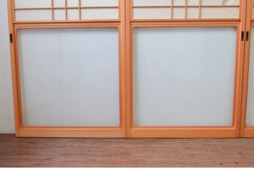 ビンテージ建具　和の空間づくりにおすすめの擦り上げ障子戸4枚セット(擦上障子戸、雪見障子戸、引き戸、ヴィンテージ)(R-076265)