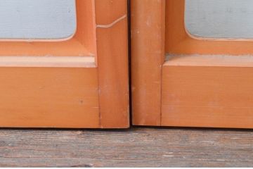 ビンテージ建具　和の空間づくりにおすすめの擦り上げ障子戸4枚セット(擦上障子戸、雪見障子戸、引き戸、ヴィンテージ)(R-076265)
