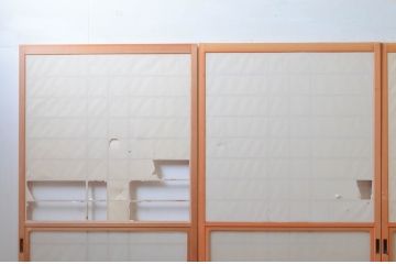 ビンテージ建具　和の空間づくりにおすすめの擦り上げ障子戸4枚セット(擦上障子戸、雪見障子戸、引き戸、ヴィンテージ)(R-076265)