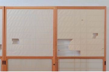 ビンテージ建具　和の空間づくりにおすすめの擦り上げ障子戸4枚セット(擦上障子戸、雪見障子戸、引き戸、ヴィンテージ)(R-076265)