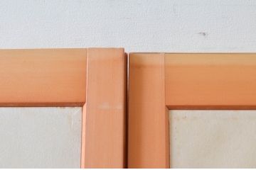 ビンテージ建具　和の空間づくりにおすすめの擦り上げ障子戸4枚セット(擦上障子戸、雪見障子戸、引き戸、ヴィンテージ)(R-076265)