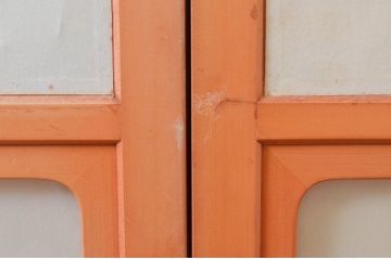 ビンテージ建具　和の空間づくりにおすすめの擦り上げ障子戸4枚セット(擦上障子戸、雪見障子戸、引き戸、ヴィンテージ)(R-076265)