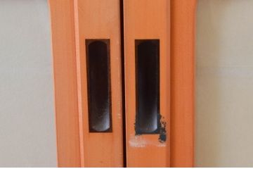 ビンテージ建具　和の空間づくりにおすすめの擦り上げ障子戸4枚セット(擦上障子戸、雪見障子戸、引き戸、ヴィンテージ)(R-076265)