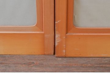 ビンテージ建具　和の空間づくりにおすすめの擦り上げ障子戸4枚セット(擦上障子戸、雪見障子戸、引き戸、ヴィンテージ)(R-076265)