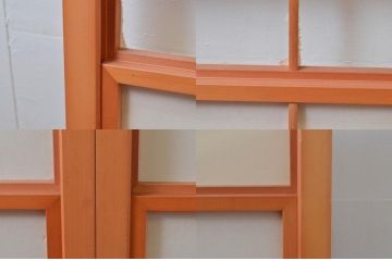 ビンテージ建具　和の空間づくりにおすすめの擦り上げ幅狭障子戸4枚セット(擦り上げ障子戸、擦上障子戸、雪見障子戸、引き戸、ヴィンテージ)(R-076266)