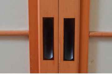 ビンテージ建具　和の空間づくりにおすすめの擦り上げ幅狭障子戸4枚セット(擦り上げ障子戸、擦上障子戸、雪見障子戸、引き戸、ヴィンテージ)(R-076266)