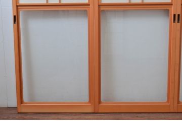 ビンテージ建具　和の空間づくりにおすすめの擦り上げ幅狭障子戸4枚セット(擦り上げ障子戸、擦上障子戸、雪見障子戸、引き戸、ヴィンテージ)(R-076266)