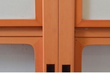 ビンテージ建具　和の空間づくりにおすすめの擦り上げ幅狭障子戸4枚セット(擦り上げ障子戸、擦上障子戸、雪見障子戸、引き戸、ヴィンテージ)(R-076266)
