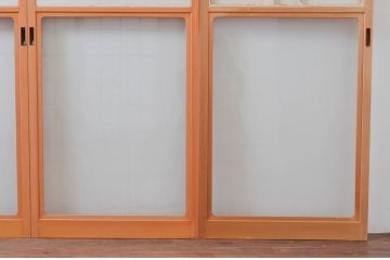 ビンテージ建具　和の空間づくりにおすすめの擦り上げ幅狭障子戸4枚セット(擦り上げ障子戸、擦上障子戸、雪見障子戸、引き戸、ヴィンテージ)(R-076266)