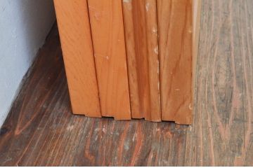ビンテージ建具　和の空間づくりにおすすめの擦り上げ幅狭障子戸4枚セット(擦り上げ障子戸、擦上障子戸、雪見障子戸、引き戸、ヴィンテージ)(R-076266)