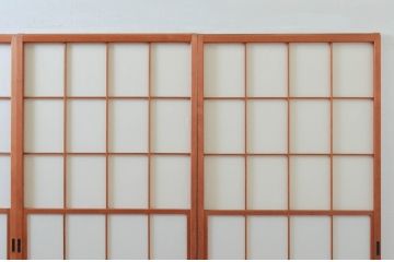 ビンテージ建具　和の空間づくりにおすすめの擦り上げ障子戸4枚セット(擦上障子戸、雪見障子戸、引き戸、ヴィンテージ)(R-076267)