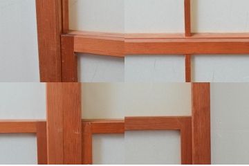 ビンテージ建具　和の空間づくりにおすすめの擦り上げ障子戸4枚セット(擦上障子戸、雪見障子戸、引き戸、ヴィンテージ)(R-076267)