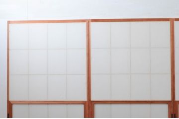 ビンテージ建具　和の空間づくりにおすすめの擦り上げ障子戸4枚セット(擦上障子戸、雪見障子戸、引き戸、ヴィンテージ)(R-076267)