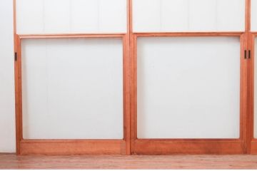 ビンテージ建具　和の空間づくりにおすすめの擦り上げ障子戸4枚セット(擦上障子戸、雪見障子戸、引き戸、ヴィンテージ)(R-076267)