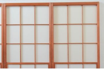 ビンテージ建具　和の空間づくりにおすすめの擦り上げ幅狭障子戸4枚セット(擦り上げ障子戸、擦上障子戸、雪見障子戸、引き戸、ヴィンテージ)(R-076268)