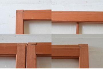 ビンテージ建具　和の空間づくりにおすすめの擦り上げ幅狭障子戸4枚セット(擦り上げ障子戸、擦上障子戸、雪見障子戸、引き戸、ヴィンテージ)(R-076268)