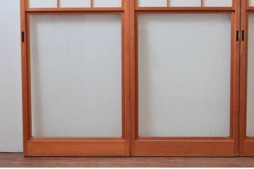 ビンテージ建具　和の空間づくりにおすすめの擦り上げ幅狭障子戸4枚セット(擦り上げ障子戸、擦上障子戸、雪見障子戸、引き戸、ヴィンテージ)(R-076268)
