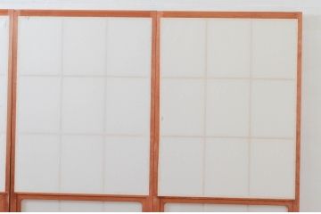ビンテージ建具　和の空間づくりにおすすめの擦り上げ幅狭障子戸4枚セット(擦り上げ障子戸、擦上障子戸、雪見障子戸、引き戸、ヴィンテージ)(R-076268)