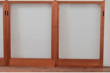 ビンテージ建具　和の空間づくりにおすすめの擦り上げ幅狭障子戸4枚セット(擦り上げ障子戸、擦上障子戸、雪見障子戸、引き戸、ヴィンテージ)(R-076268)