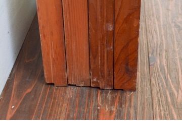 ビンテージ建具　和の空間づくりにおすすめの擦り上げ幅狭障子戸4枚セット(擦り上げ障子戸、擦上障子戸、雪見障子戸、引き戸、ヴィンテージ)(R-076268)