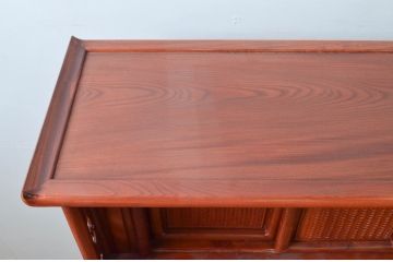 和製ビンテージ　未使用　展示品　総欅(ケヤキ)材　赤みがかった色味が素敵な茶棚(飾り棚、違い棚、収納棚、戸棚、ヴィンテージ)(R-076272)