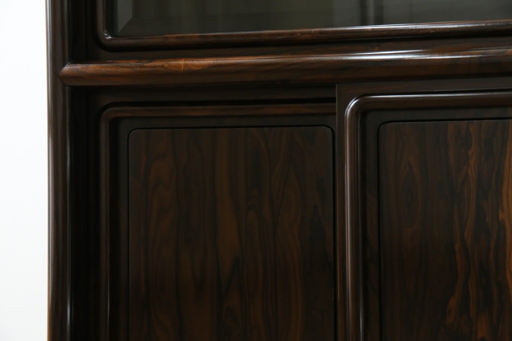 和製ビンテージ　未使用　展示品　シャム柿(ジリコテ)材　艶のある木肌が美しい茶箪笥　(R-076273)