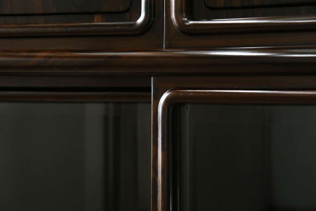 和製ビンテージ　未使用　展示品　シャム柿(ジリコテ)材　艶のある木肌が美しい茶箪笥　(R-076273)