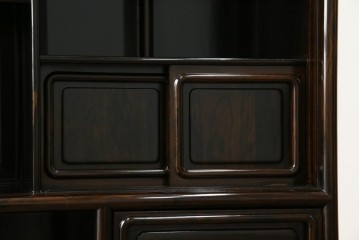 和製ビンテージ　未使用　展示品　シャム柿(ジリコテ)材　艶のある木肌が美しい茶箪笥　(R-076273)