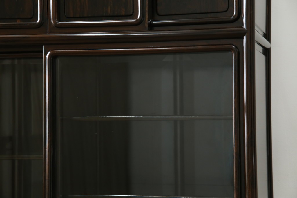 和製ビンテージ　未使用　展示品　シャム柿(ジリコテ)材　艶のある木肌が美しい茶箪笥　(R-076273)