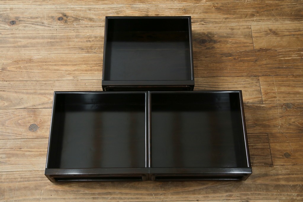 和製ビンテージ　未使用　展示品　シャム柿(ジリコテ)材　艶のある木肌が美しい茶箪笥　(R-076273)