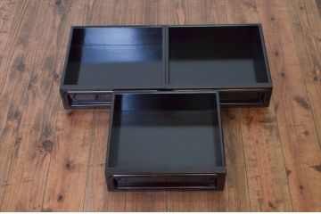 和製ビンテージ　未使用　展示品　シャム柿(ジリコテ)材　艶のある木肌が美しい茶箪笥(茶棚、食器棚、水屋箪笥、収納棚、戸棚、ヴィンテージ)(R-076273)