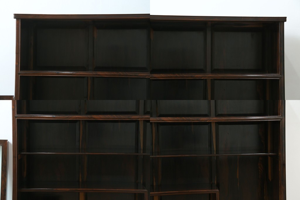 和製ヴィンテージ　未使用展示品　シャム柿(ジリコテ)材　個性的な木目が味わい深い茶箪笥　(R-076275)