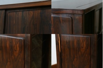 和製ヴィンテージ　未使用展示品　シャム柿(ジリコテ)材　個性的な木目が味わい深い茶箪笥　(R-076275)