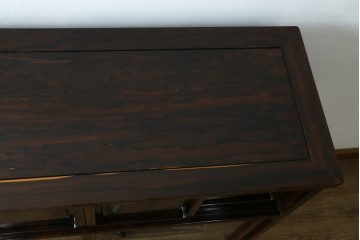 和製ヴィンテージ　未使用展示品　シャム柿(ジリコテ)材　個性的な木目が味わい深い茶箪笥　(R-076275)