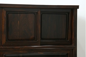 和製ヴィンテージ　未使用展示品　シャム柿(ジリコテ)材　個性的な木目が味わい深い茶箪笥　(R-076275)