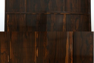 和製ヴィンテージ　未使用展示品　シャム柿(ジリコテ)材　個性的な木目が味わい深い茶箪笥　(R-076275)