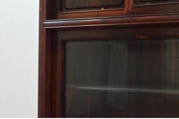 和製ビンテージ　未使用　展示品　シャム柿(ジリコテ)材　独特な木目が目を惹く茶箪笥(収納棚、茶棚、戸棚、水屋箪笥、サイドキャビネット、ヴィンテージ)(R-076275)