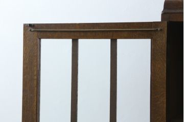 和製アンティーク　上手物!!　大正ロマン　趣のある佇まいが魅力的なナラ材の大振りなブックケース(本箱、本棚、ブックシェルフ、食器棚、戸棚、収納棚、飾り棚)(R-076277)