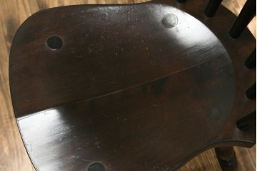 和製ビンテージ　松本民芸家具　上品な佇まいが魅力のSP型スピンドルチェア2脚セット(板座チェア、椅子、イス、ダイニングチェア、ヴィンテージ)(R-076282)